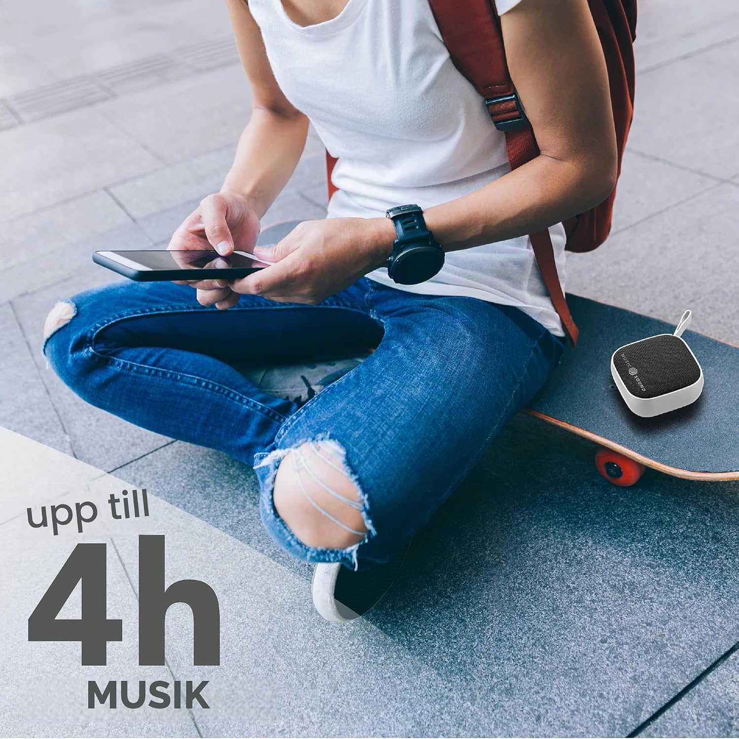 Detalle 2 de Music Sound MINI BTSPKMSMINI3W – bärbar Bluetooth-högtalare med tygfinish