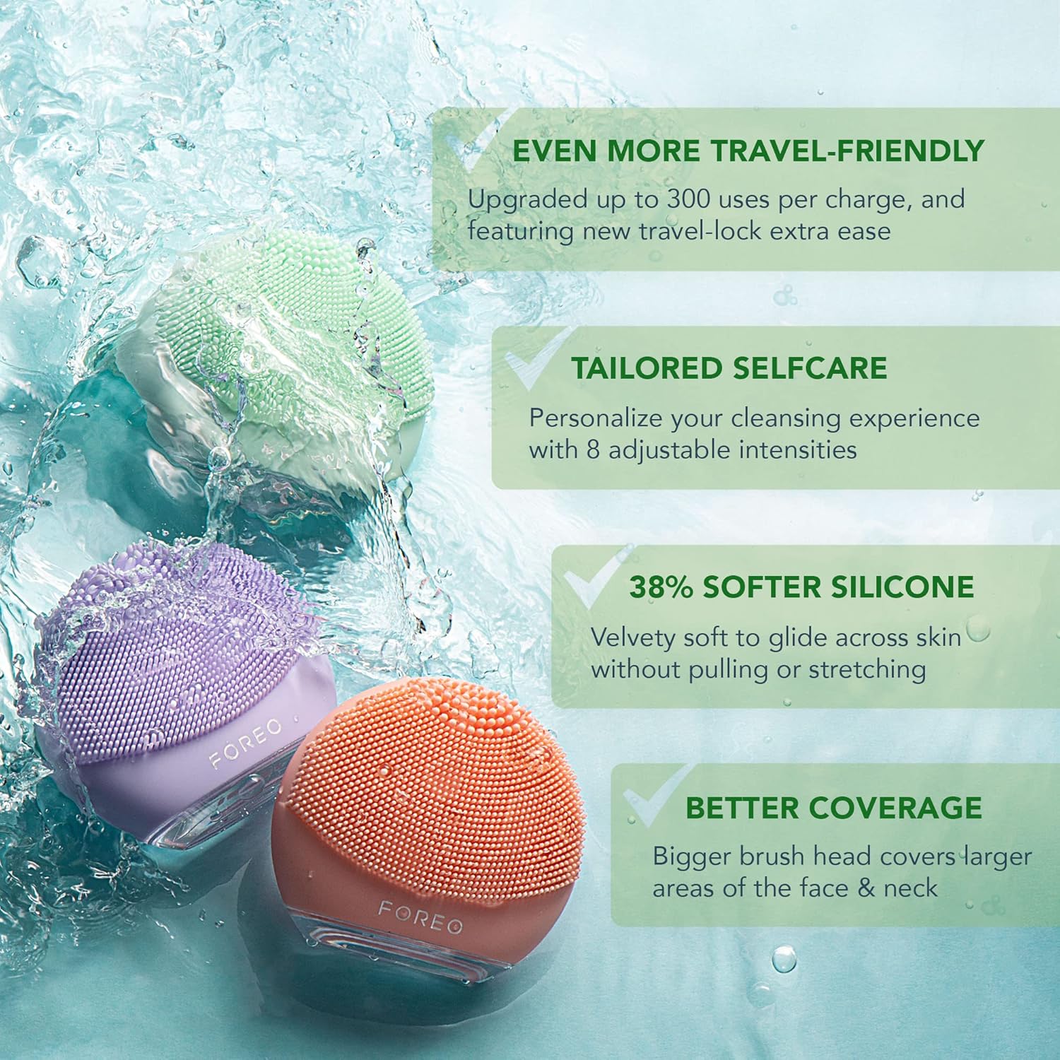 Thumbnail 4 de FOREO LUNA 4 go spazzola viso compatta con 2 zone, massaggio rassodante e assorbimento skincare