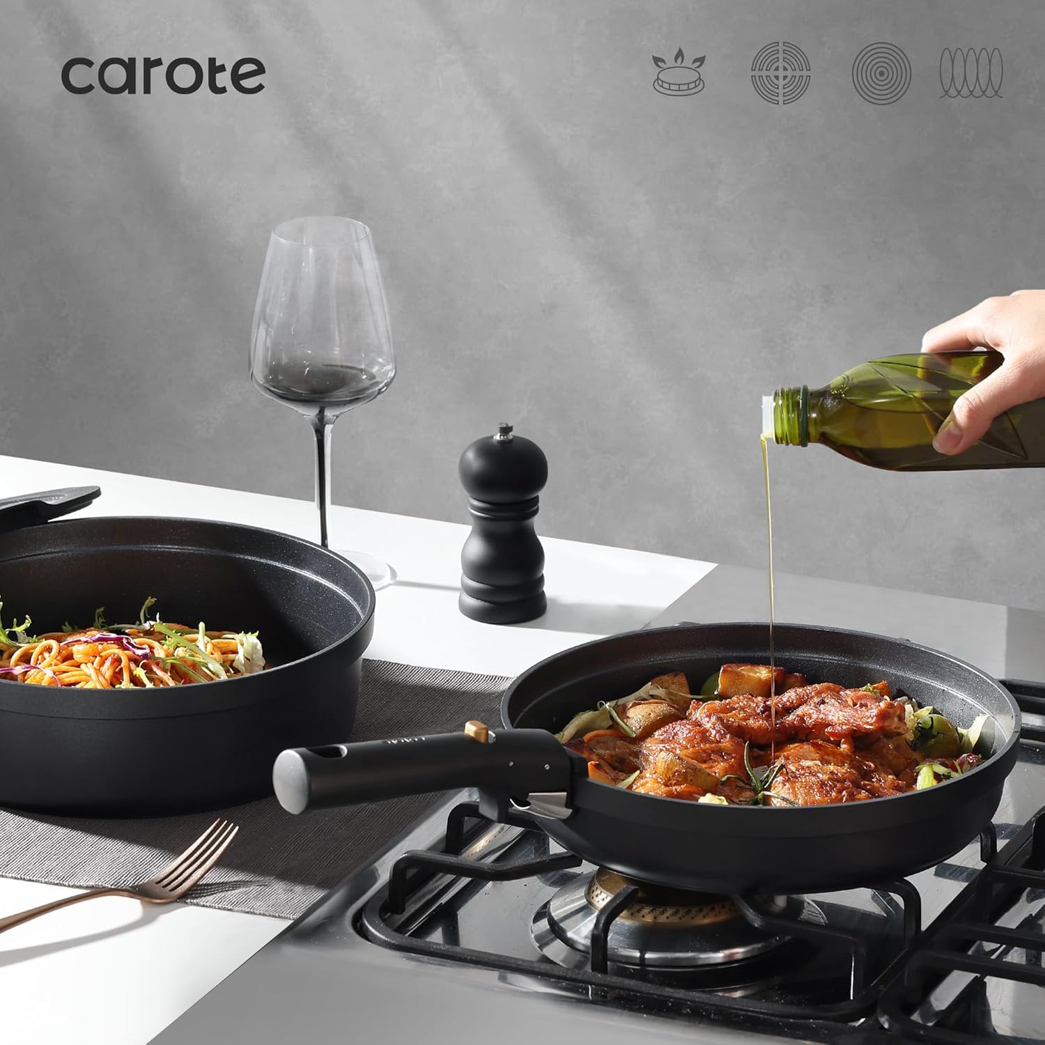 Thumbnail 4 de CAROTE 19pc Nonstick Pots and Pans Set