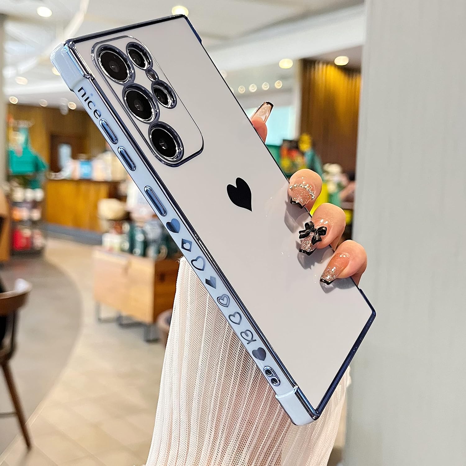 Thumbnail 6 de DEFBSC Case for Samsung Galaxy S23 (White) — cute heart edge shockproof TPU cover