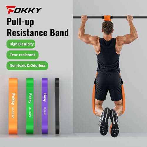 Detalle 2 de Fokky Set Élastique Musculation 4 Niveaux avec Ancrage Rangement Portable