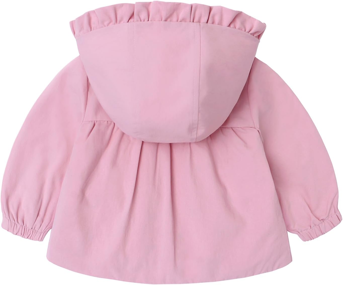 Detalle de famuka Toddler Girls Hooded Jacket: Cotton Windbreaker for Spring to Winter