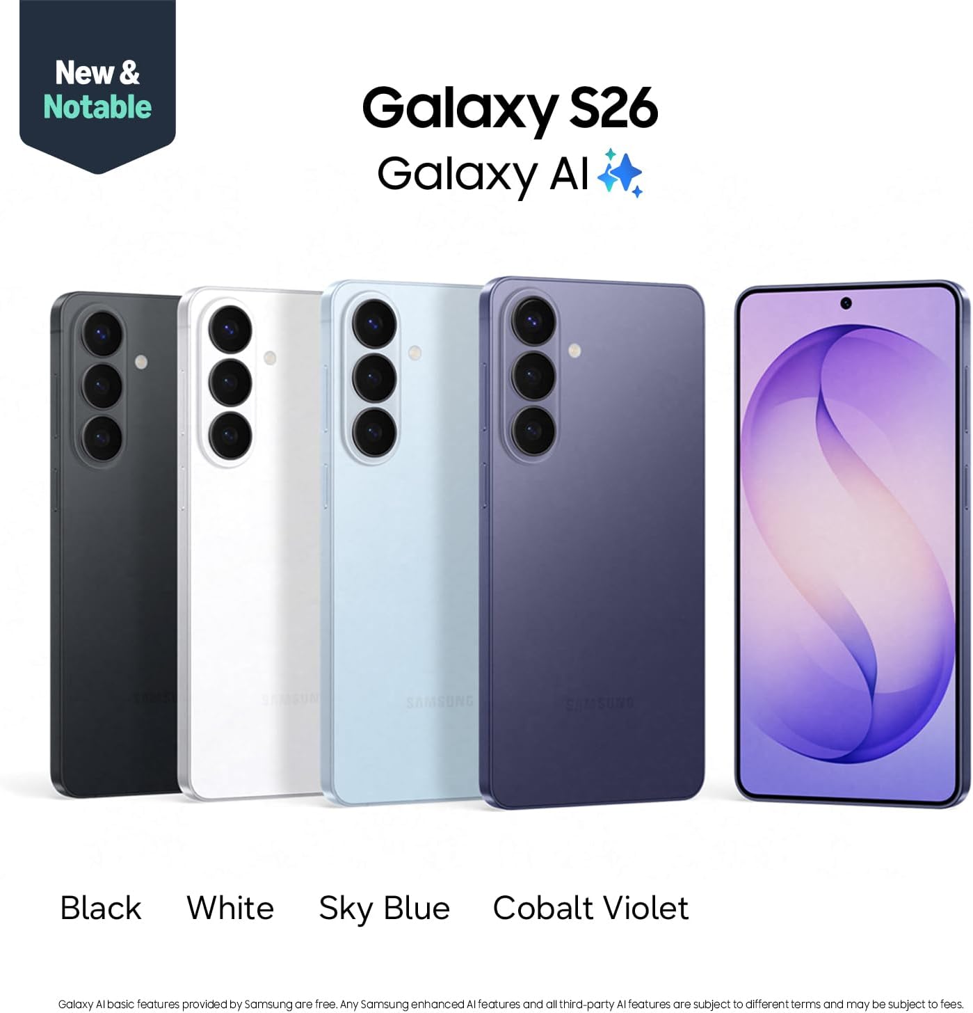 Thumbnail 1 de Samsung Galaxy S26 (Unlocked Android) 256GB with Galaxy AI, Cobalt Violet