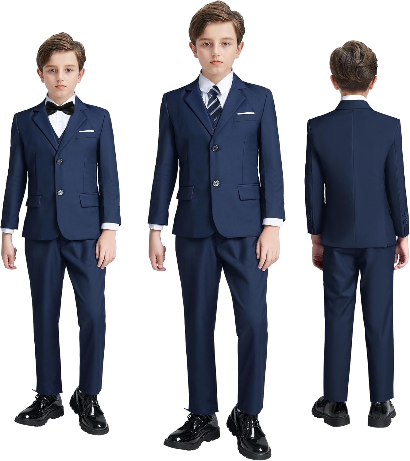Thumbnail 2 de JPF Boy’s 3-Piece Slim Fit Kids Tuxedo Suit Set (Jacket, Vest, Pants)
