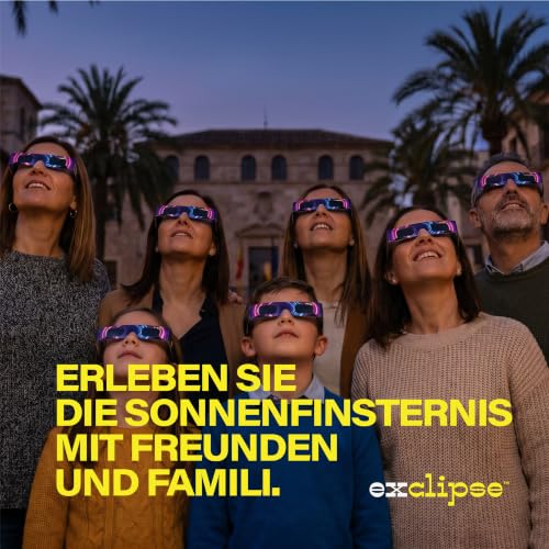 Detalle 2 de exclipse Sonnenfinsternisbrille 5er-Pack mit Handy-Filter – ISO 12312-2, CE & UKCA zertifiziert