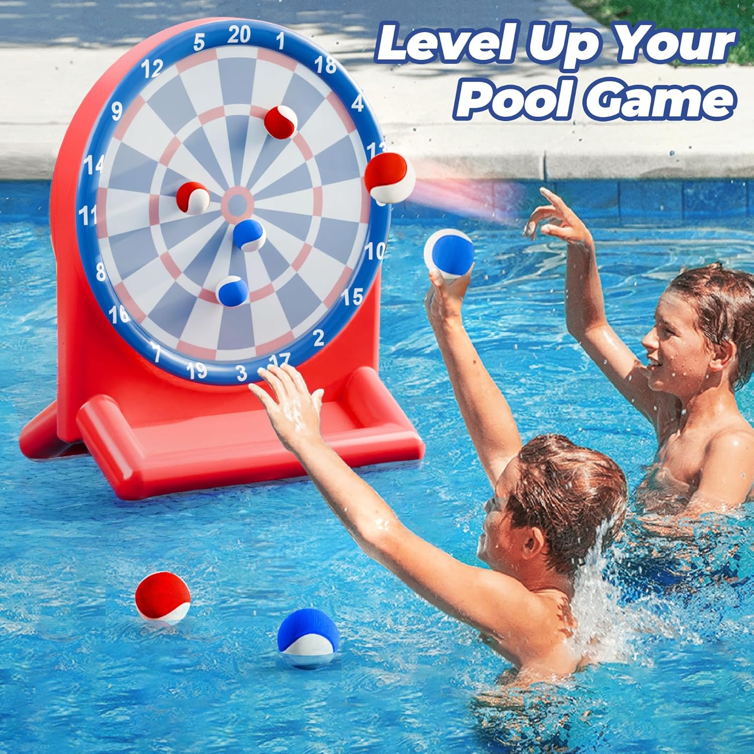 Thumbnail 2 de Funscape Kids Fun Pool Toys: Inflatable Dart Board Toss Water Game