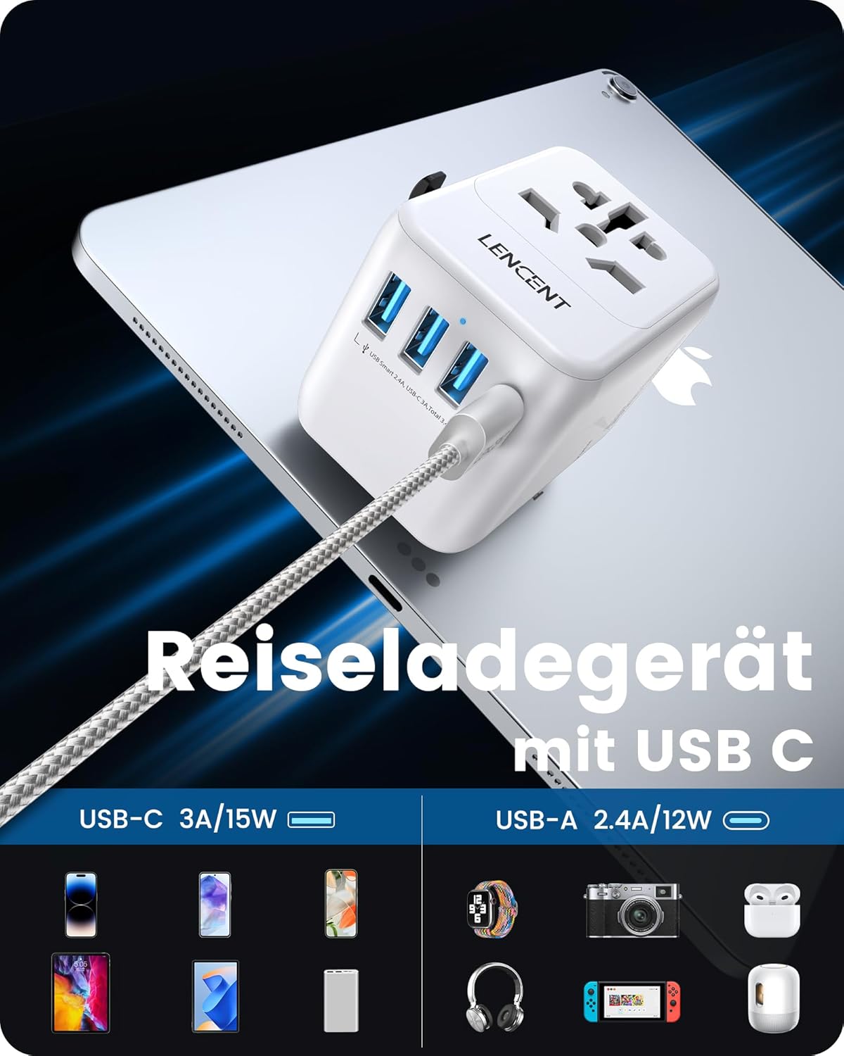 Thumbnail 4 de LENCENT Reiseadapter Weltweit