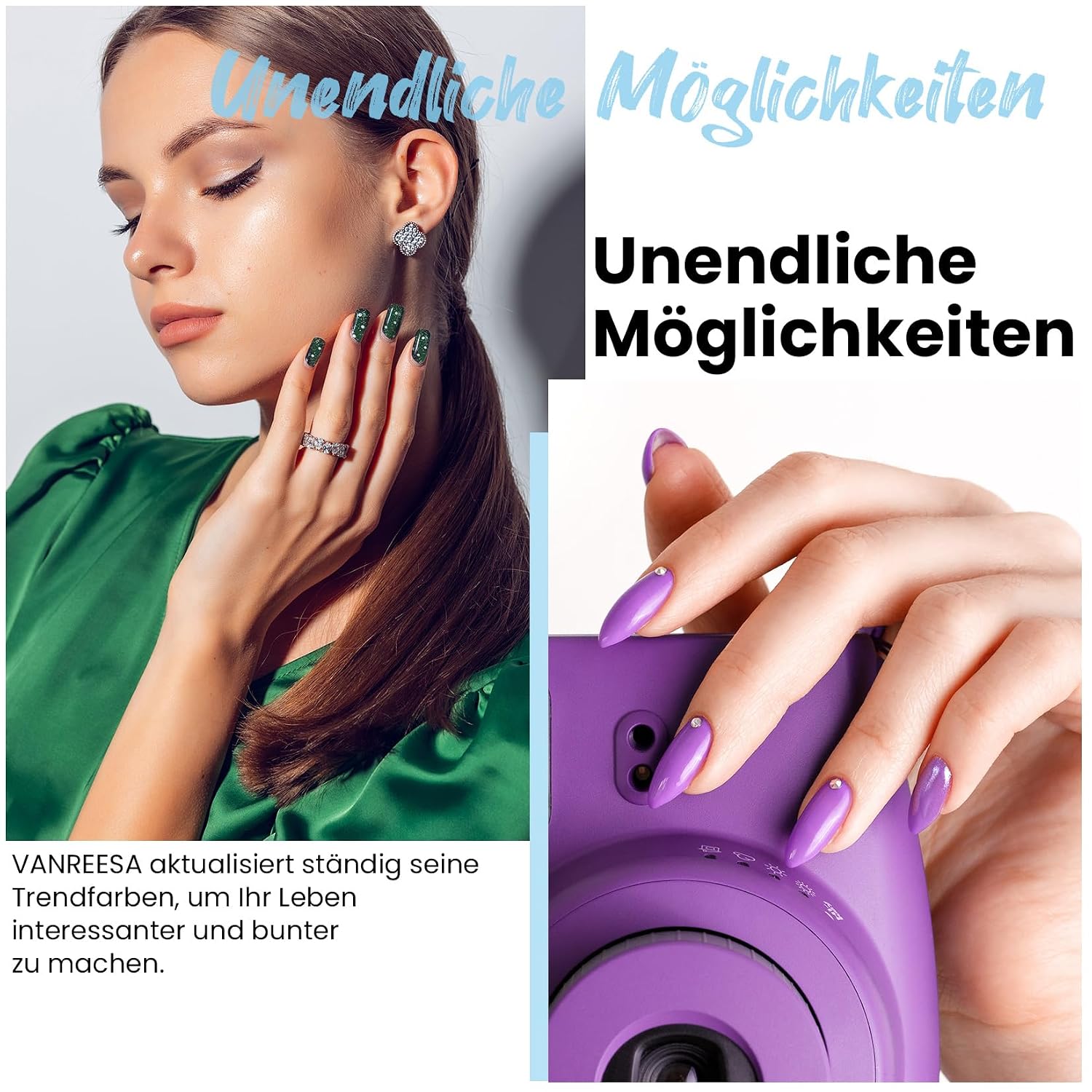 Thumbnail 3 de VANREESA U V Nagellack Set mit 45 Farben (Gel Nägel Starterset inkl. Unterlack & Überlack)
