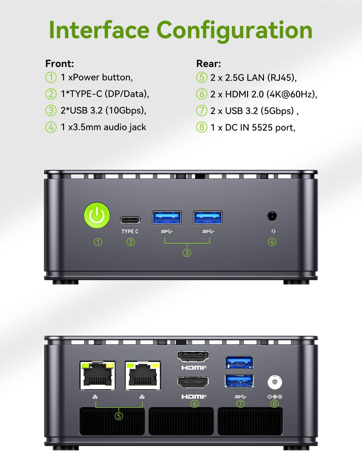 Thumbnail 5 de GMKtec Mini PC G11 with AMD Ryzen Embedded R2514 (Beats 4300U/N150) — 16GB RAM, 512GB SSD, Dual 2.5GbE, Triple Display Support