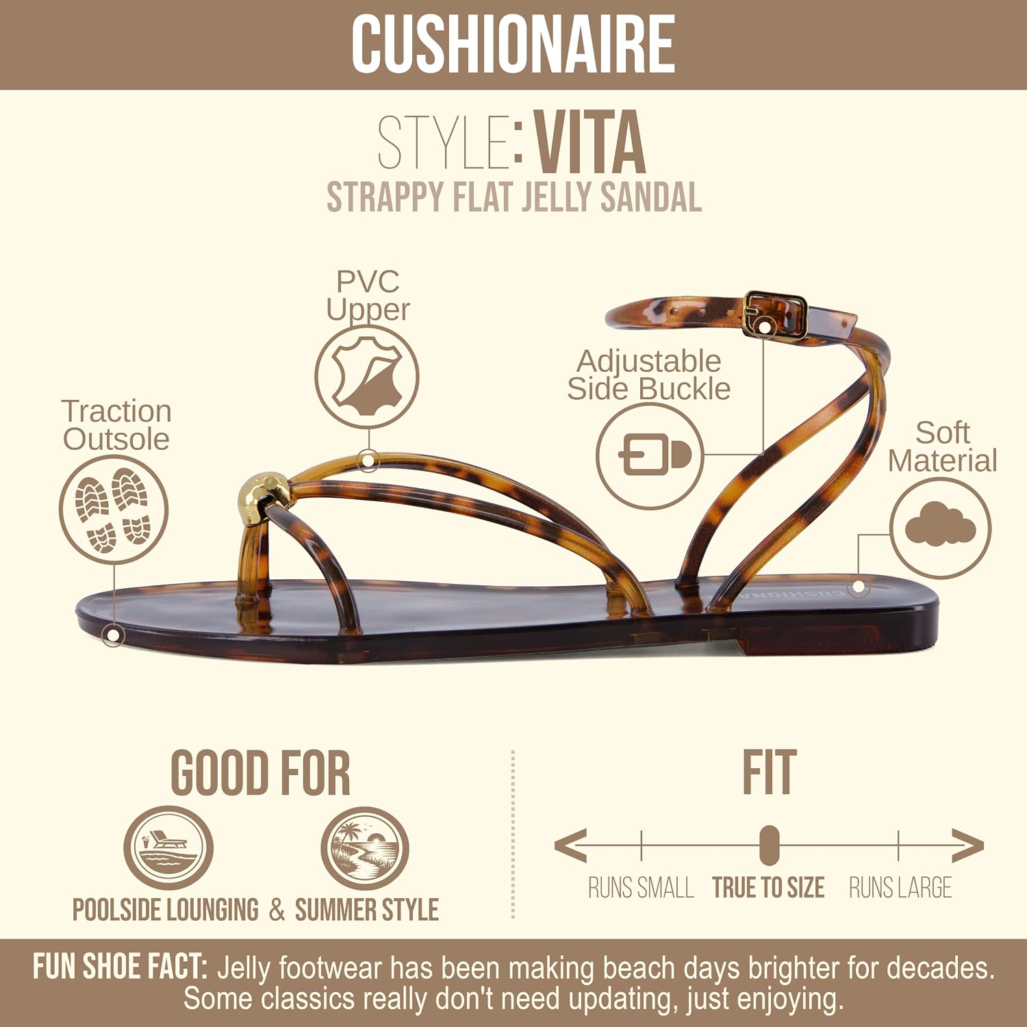 Detalle 2 de CUSHIONAIRE Vita Jelly Sandals for Women
