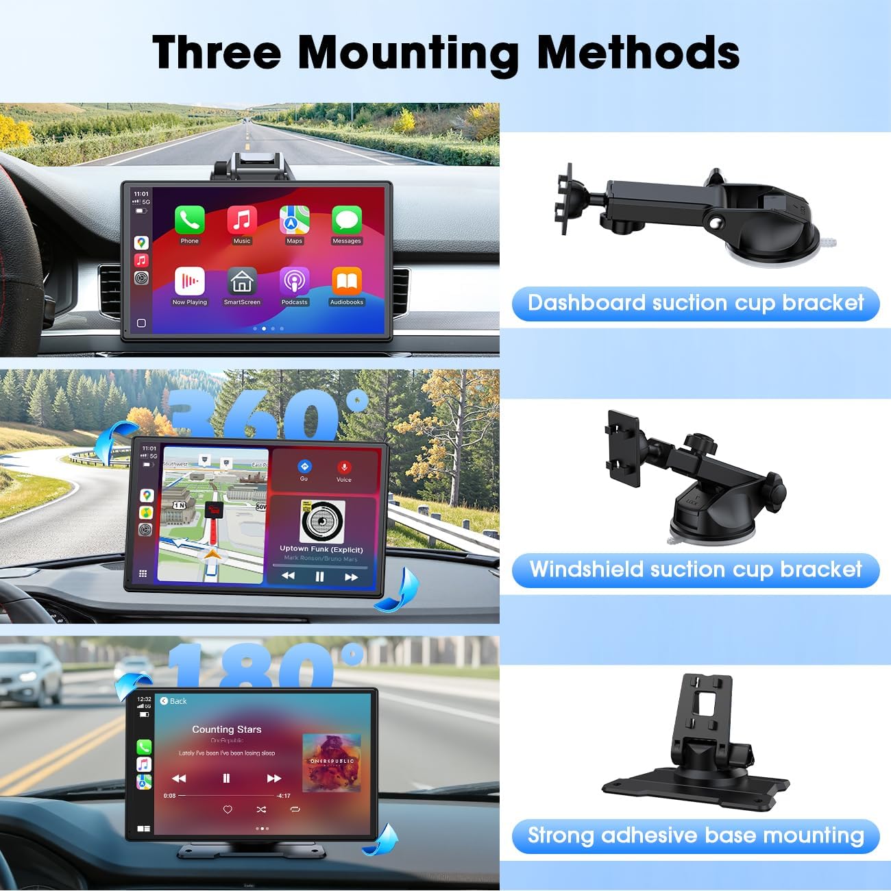 Thumbnail 6 de Topexplore 9-Inch Wireless CarPlay & Android Auto Car Screen with Bluetooth, Mirror Link, and Voice Control
