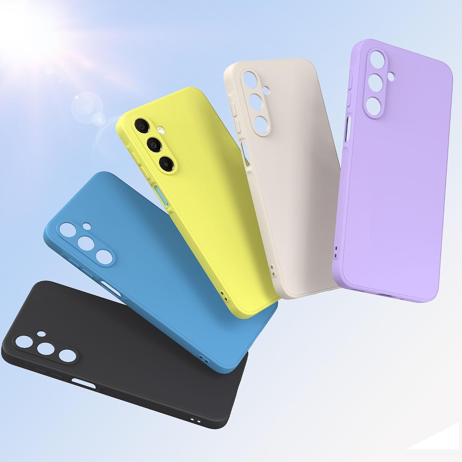 Detalle de binandteam Hülle für Samsung Galaxy A16 5G/4G mit 2 Schutzfolien – dünne TPU/Soft-Touch Silikonhülle in Blau