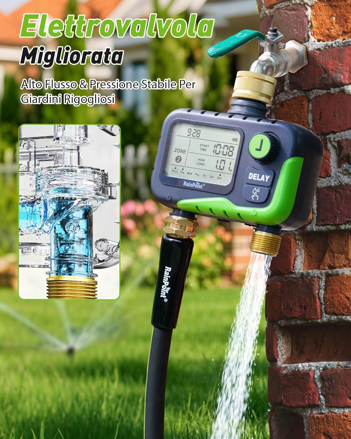 Thumbnail 6 de RAINPOINT centralina irrigazione 2 vie solare con ampio display LCD – IP65