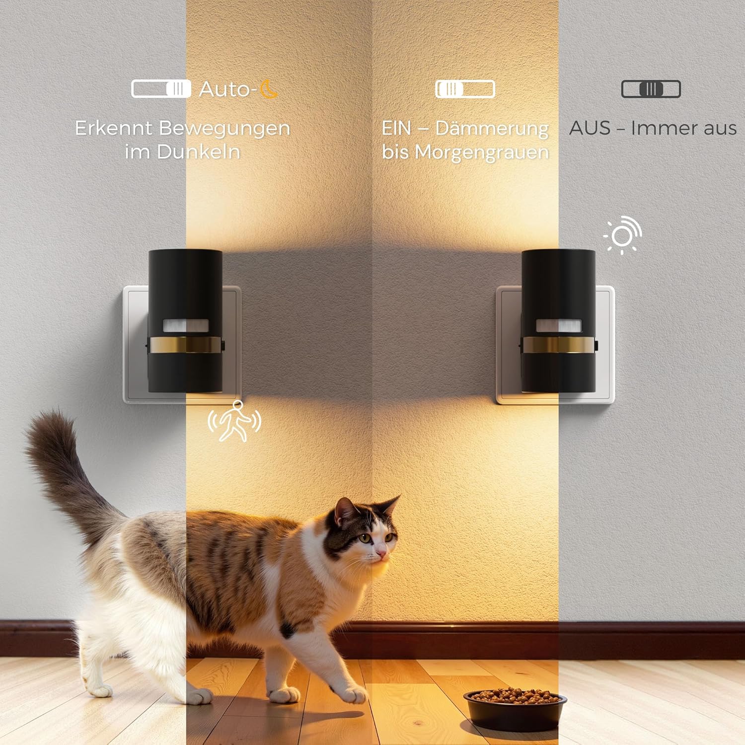 Thumbnail 1 de LOHAS-LED Nachtlicht mit Bewegungsmelder – 2er-Pack, dimmbares Warmweiß 3000K