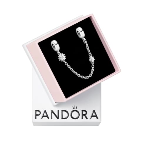 Detalle de Pandora Sicherheitskette Gänseblümchen 5cm (798764C01) – stilvolle Ergänzung für Pandora Charm-Styling