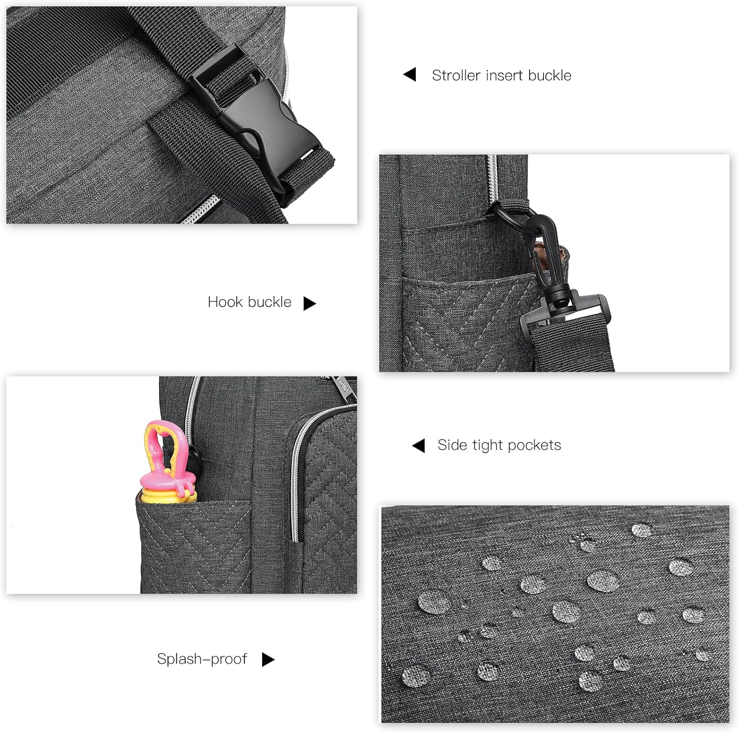 Thumbnail 6 de Kono Baby Changing Bag: Multifunction Nappy Bag with Insulated Pockets and Stroller Straps