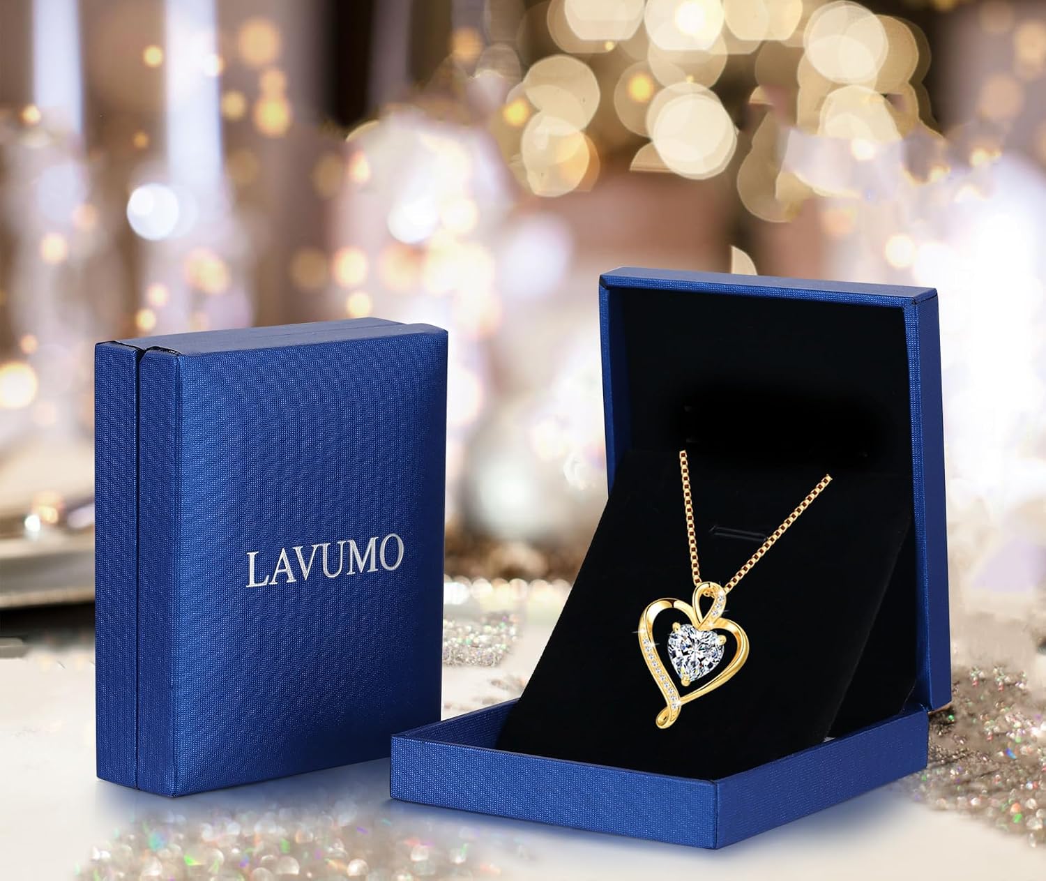 Thumbnail 5 de LAVUMO Herzkette Silber 8 mm Zirkonia