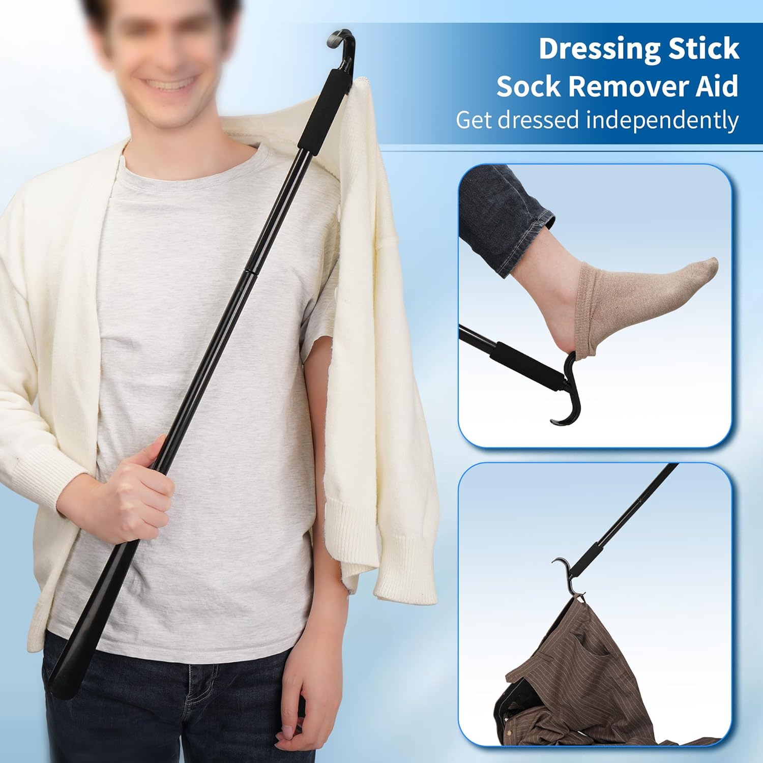 Detalle 2 de Kekoy 35.5 Inch dressing stick with shoe horn 👞