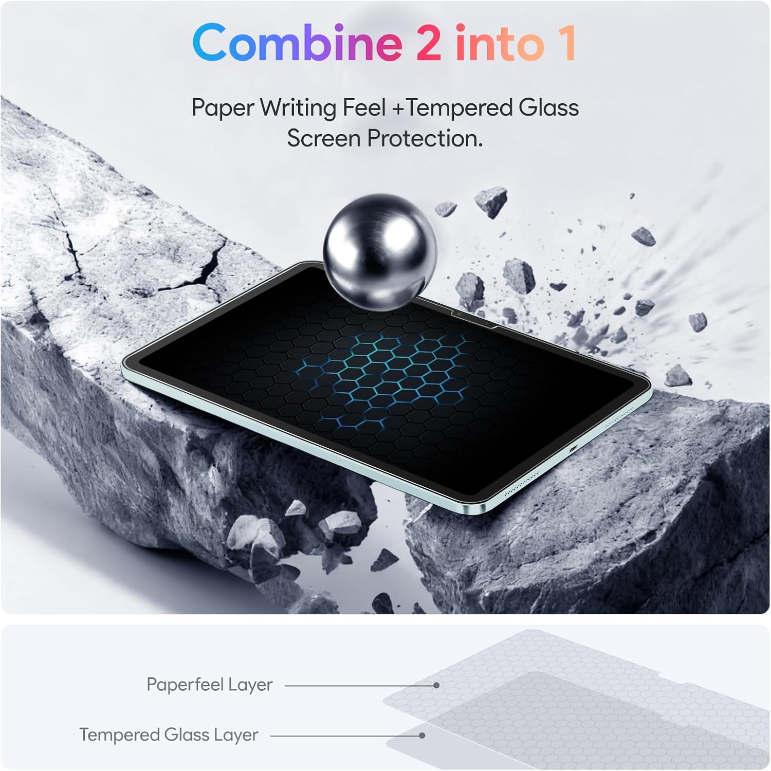 Thumbnail 4 de KCT 2-Pack Paperfeel Matte Tempered Glass Screen Protector for iPad Air 13-Inch (M4/M3/M2)