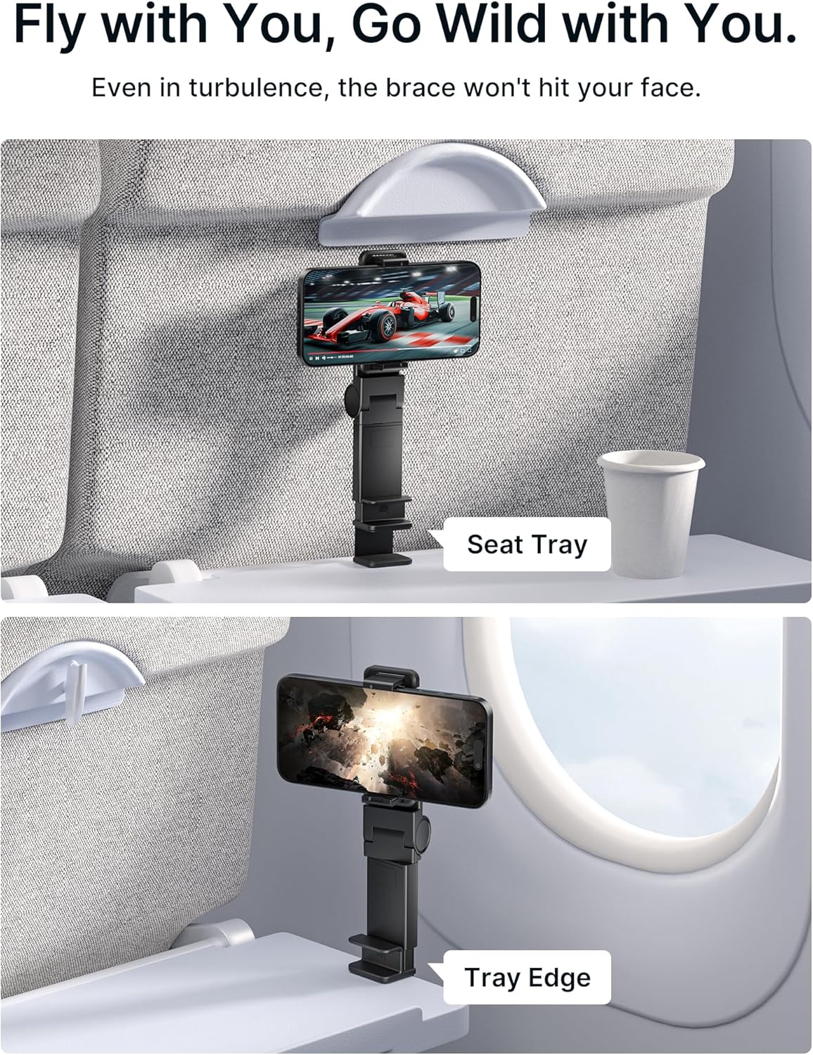 Thumbnail 2 de JSAUX Airplane Travel Essentials 360° phone holder