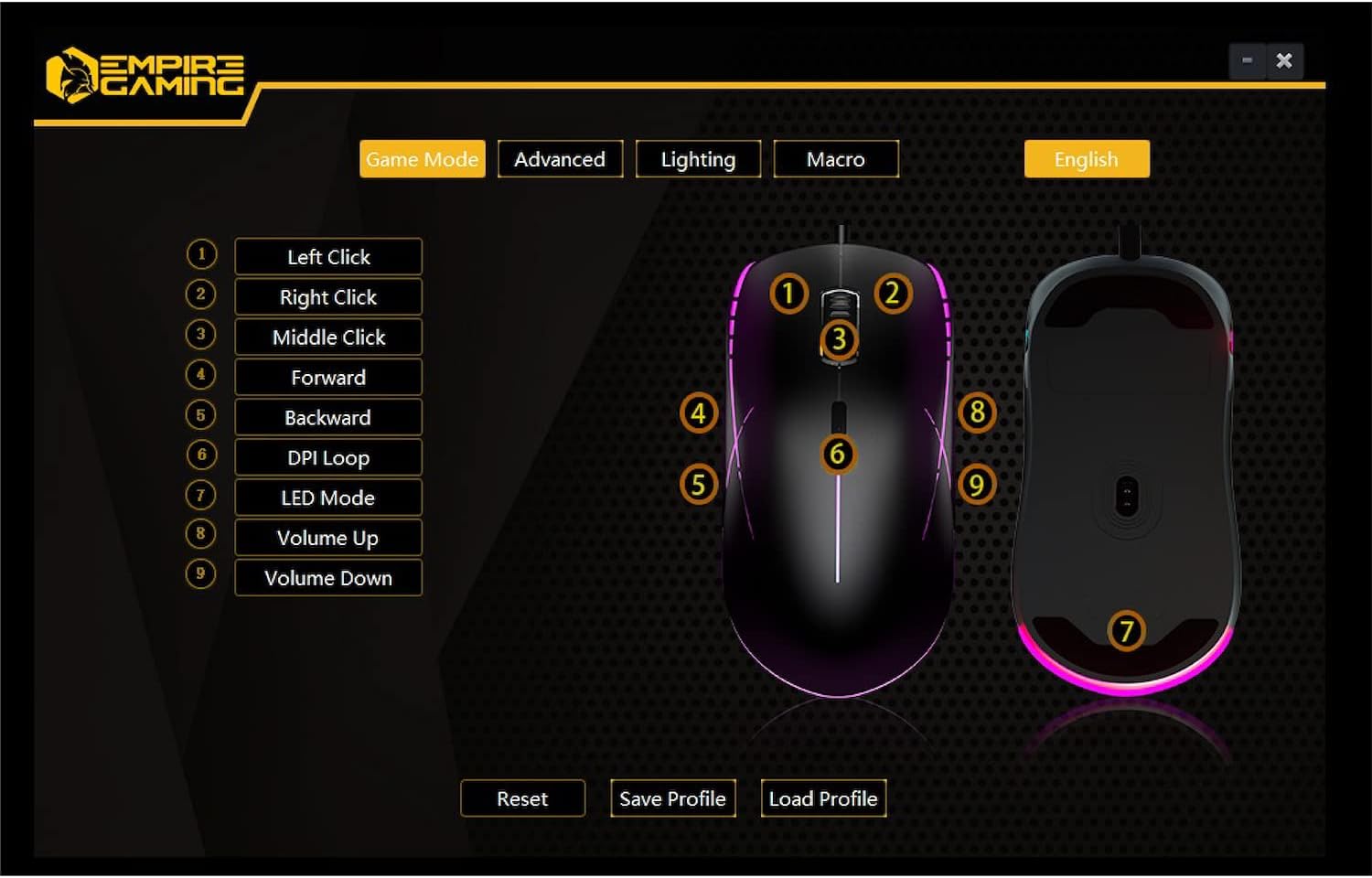 Thumbnail 6 de EMPIRE GAMING X-Blades : souris gamer filaire ambidextre RGB, jusqu’à 6400 DPI et 1000 Hz