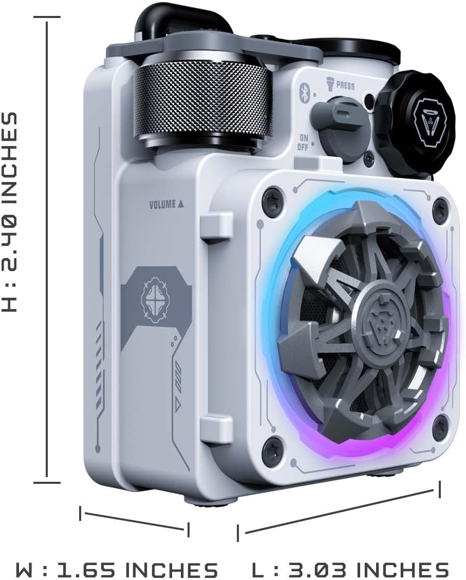 Detalle de Muzen Cyber Cube-Pro Bluetooth Speaker: Compact, Rugged, and RGB-Alive