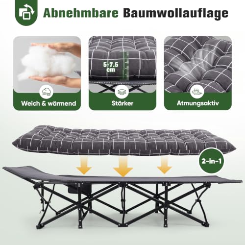 Thumbnail 2 de Sekey Feldbett Klappbar XXL 190 x 71 x 35 cm – stabil, bequem und vielseitig für Camping und Garten