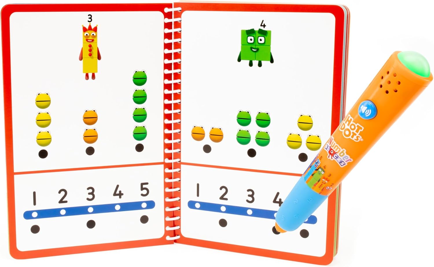 Detalle de Learning Resources Hot Dots Numberblocks 1–10 Activity Book & Interactive Pen