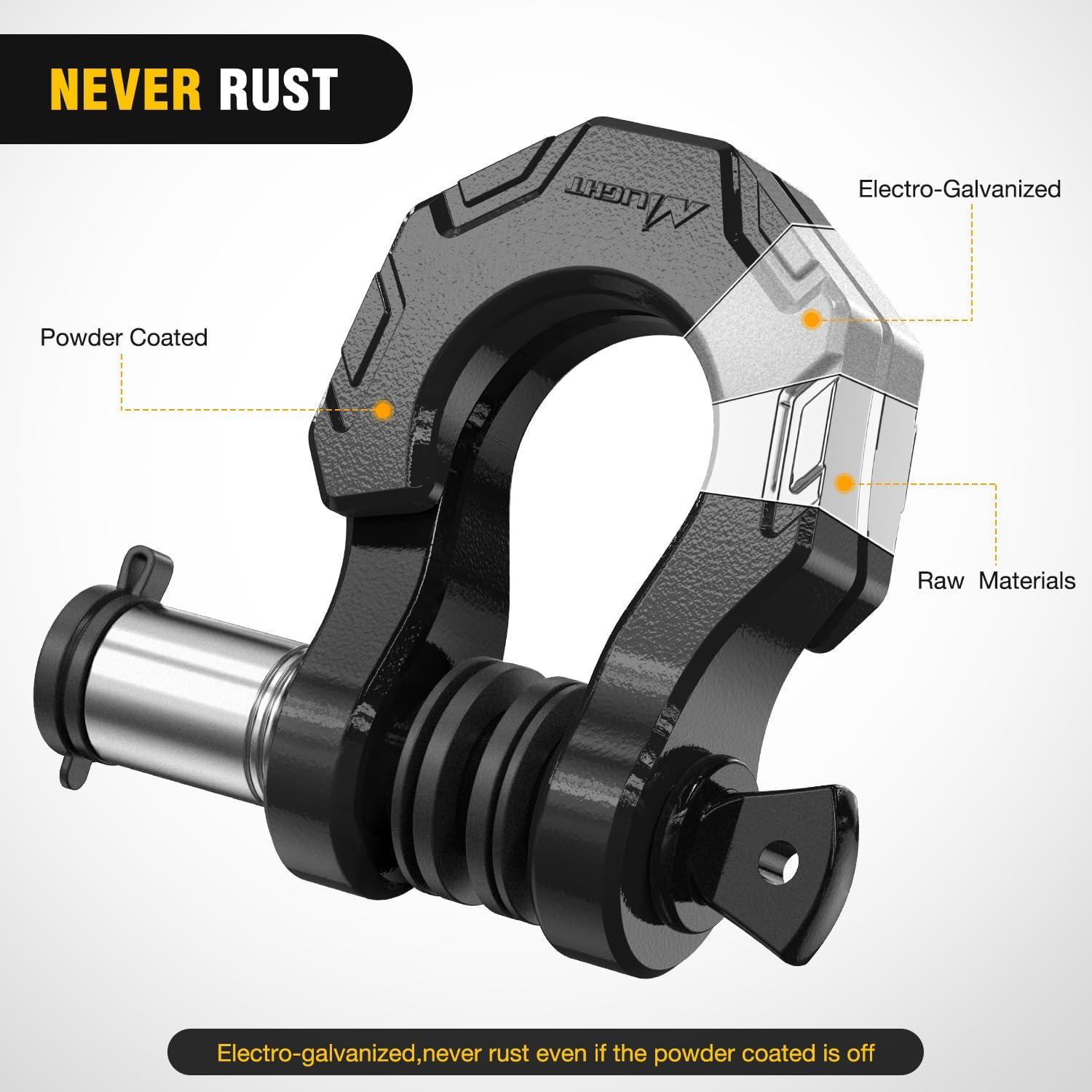 Detalle de Nilight 2 Pack 3/4" Mega D-Ring Shackles with 7/8" Screw Pin (68,000LBS Break Strength) for Off-Road Recovery