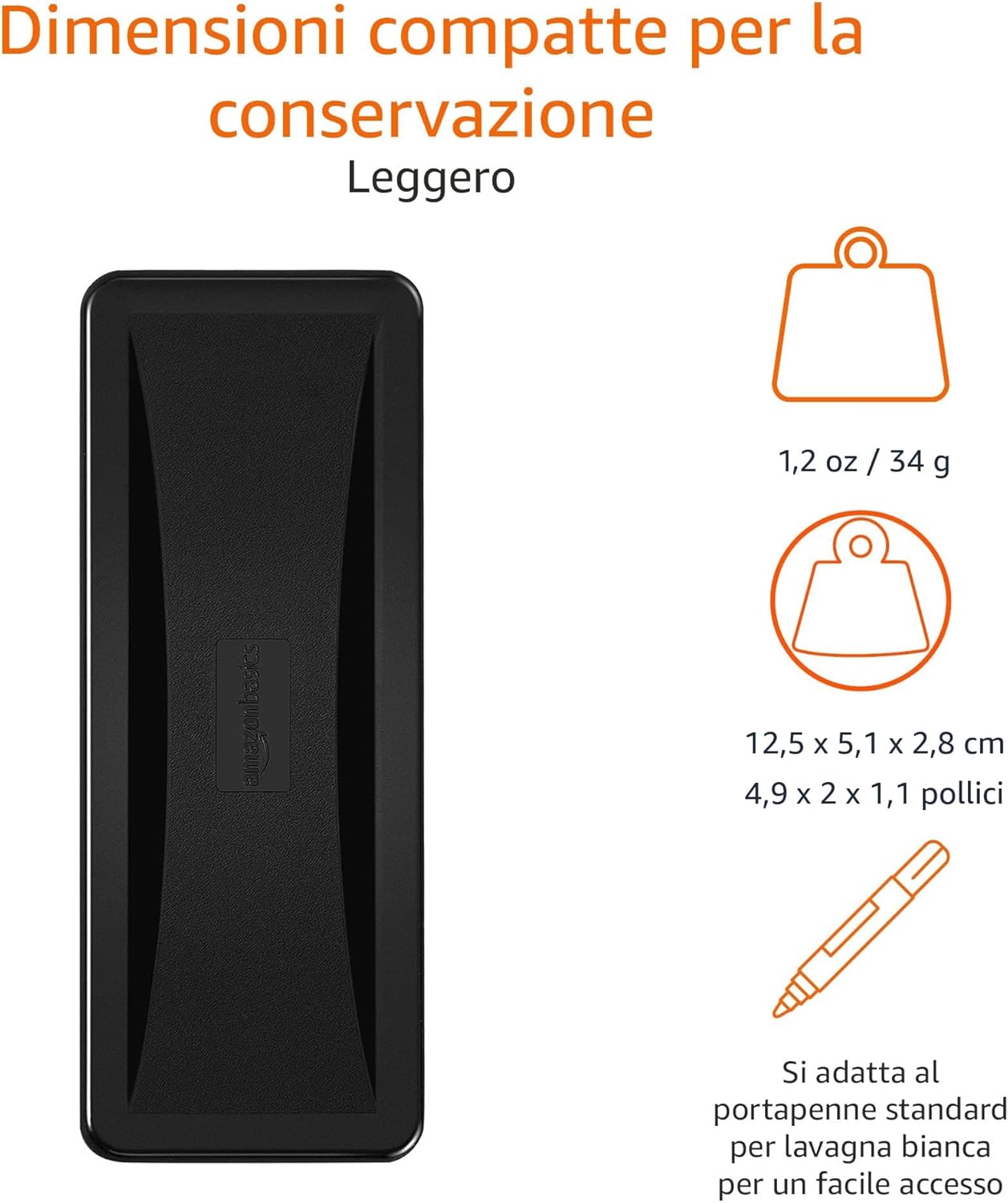 Thumbnail 2 de Amazon Basics cancellino a secco per lavagna bianca – confezione da 4, Nero