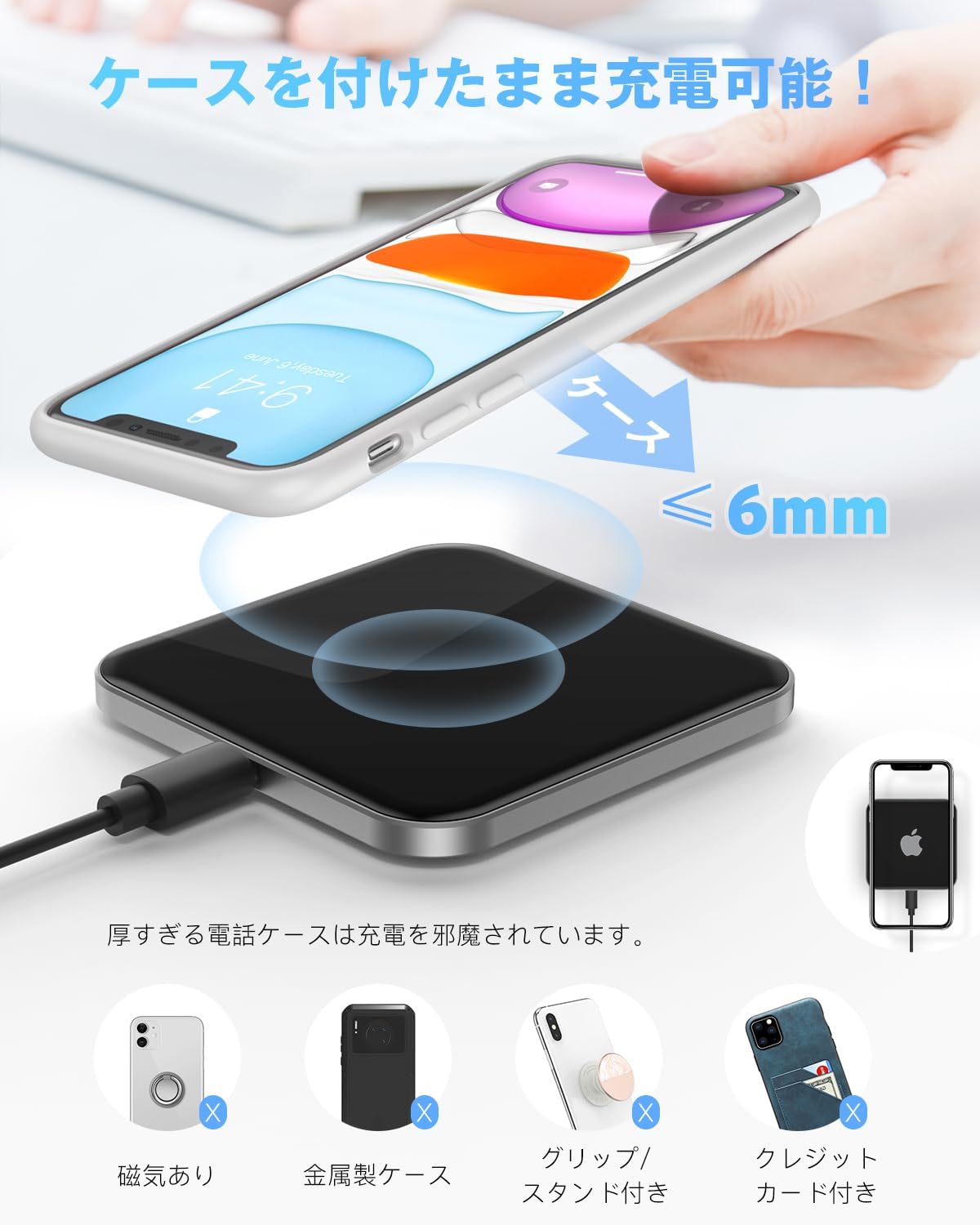 Detalle de AGPTEK Wireless Charger with 15W Max Fast Wireless Charging Pad (Qi-Certified) – UK Review