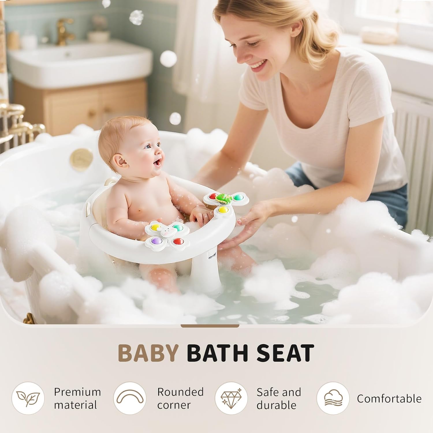 Detalle de FOVVZDIL Baby Bath Seat 6 Months Plus
