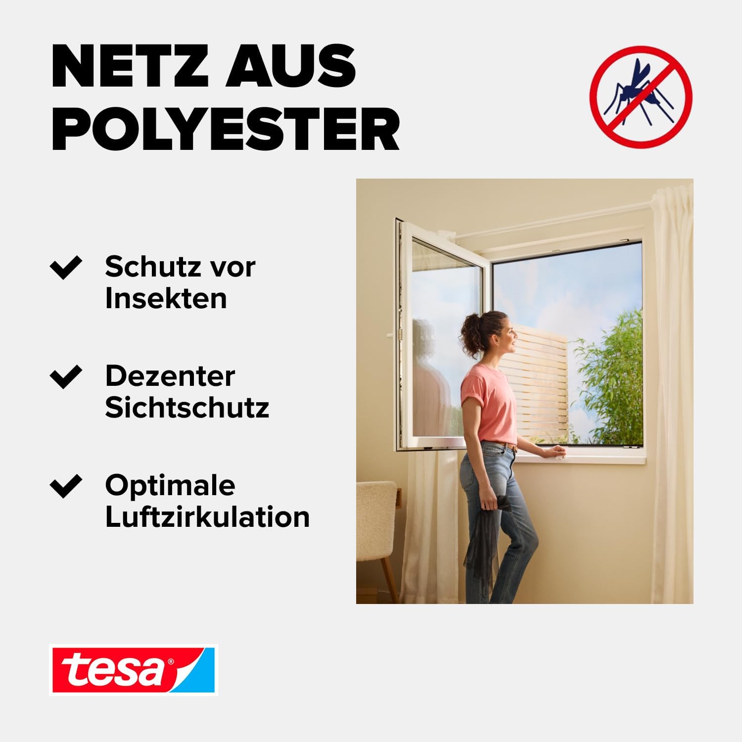 Thumbnail 5 de tesa Insect Stop Klett Gitter 100x100 Weiß