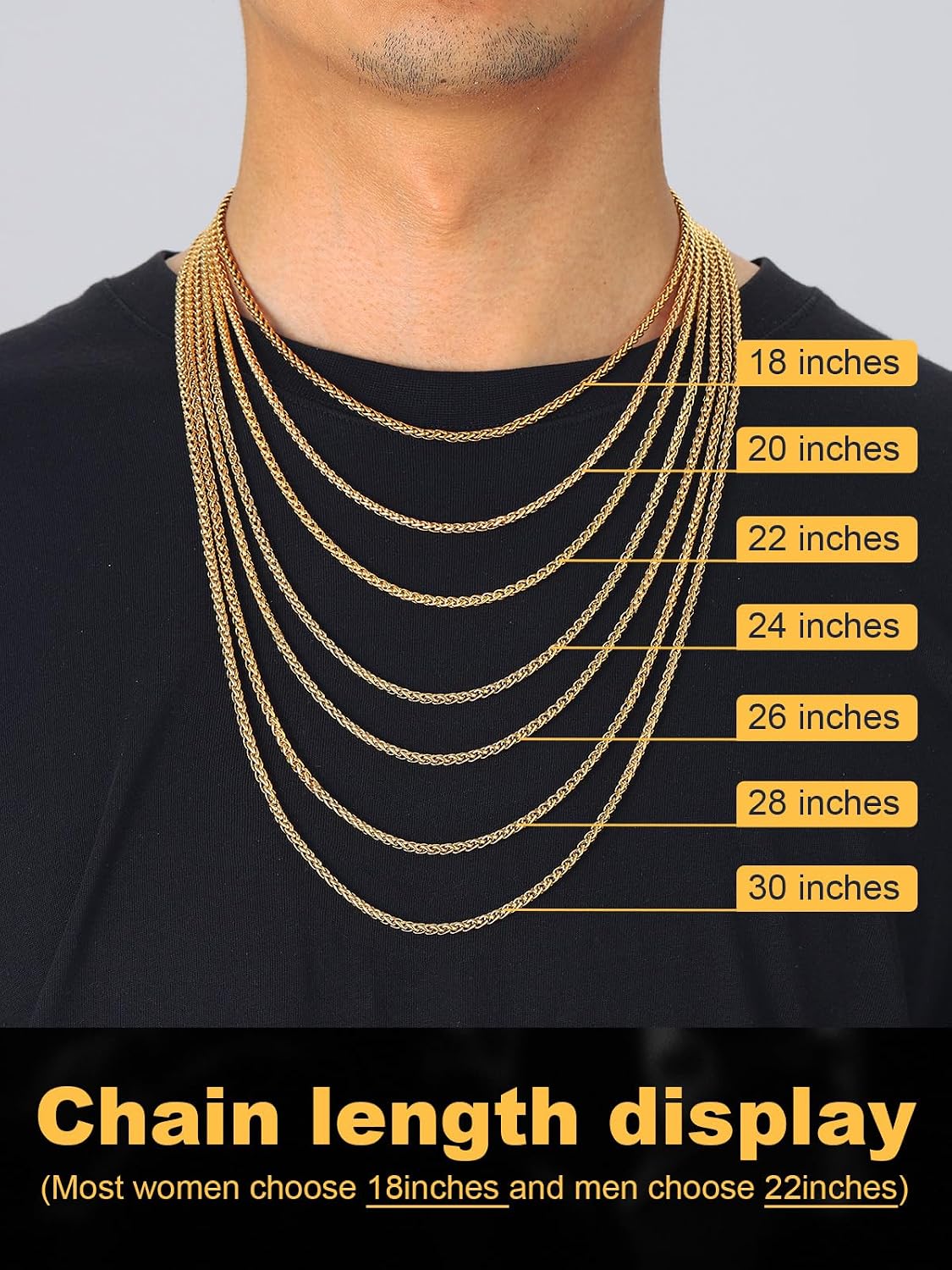 Detalle de Chaîne homme U7 acier inox 3 mm