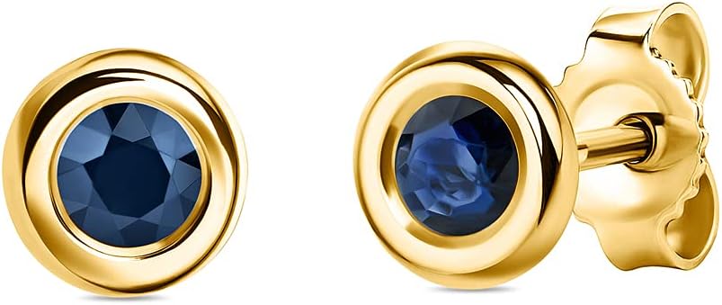 Detalle de Orovi orecchini donna 14Kt con Zaffiro sintetico blu | Oro giallo, realizzati a mano