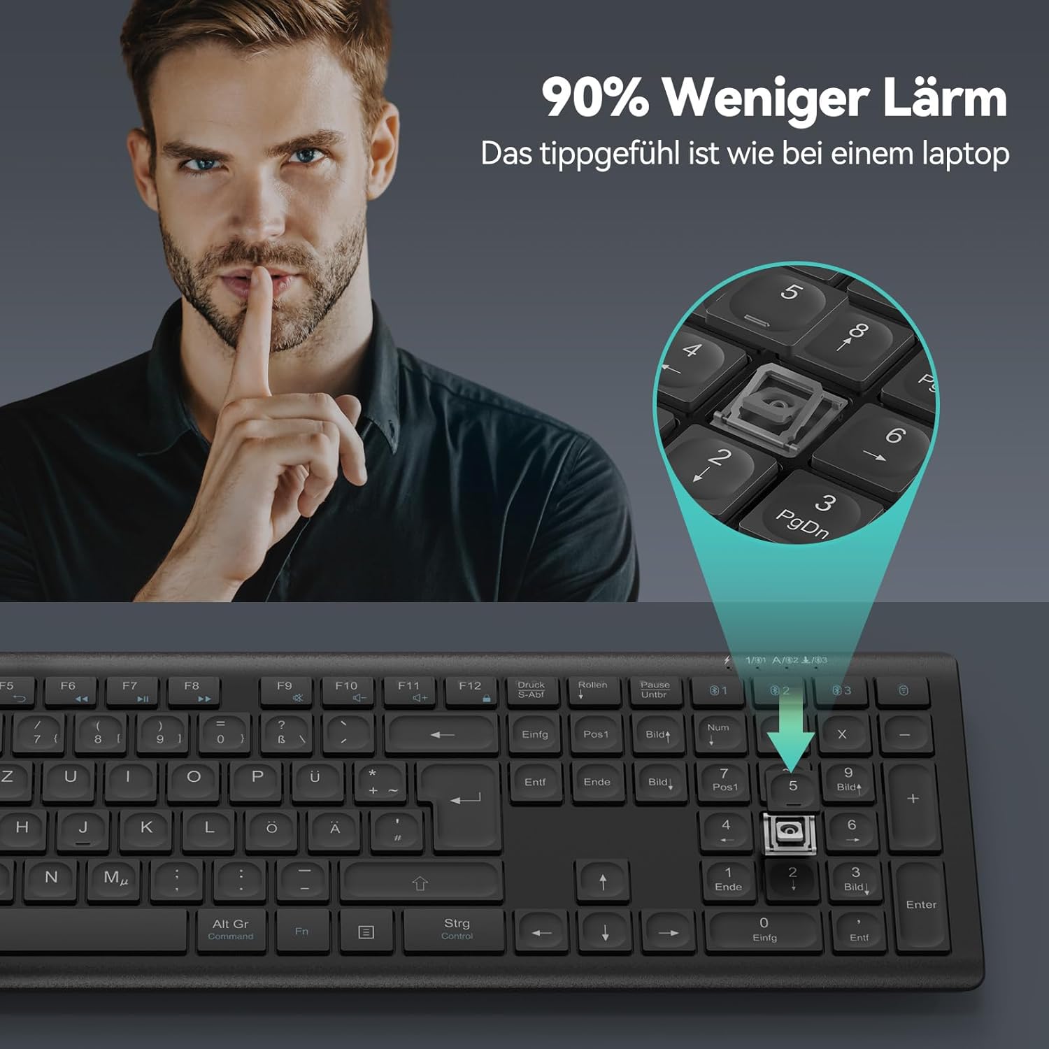 Thumbnail 5 de TECKNET Bluetooth Tastatur 500 mAh ⌨