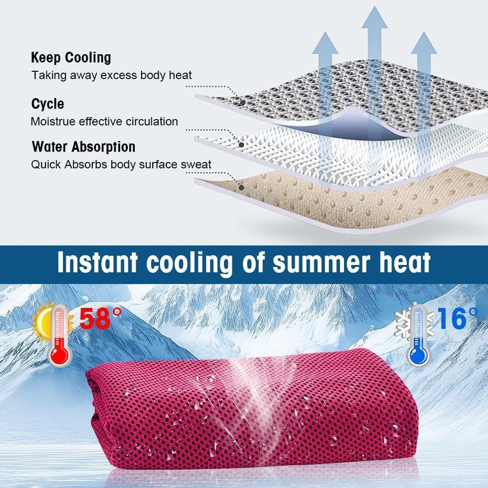 Thumbnail 4 de Casenly Kühltuch-Set mit 4 Kühlhandtüchern (100 x 30 cm) aus Mikrofaser