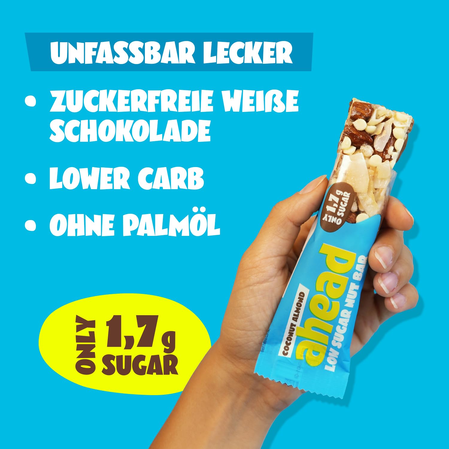 Thumbnail 5 de AHEAD Low Sugar Nut Bar Nussriegel 12×35g mit 1,7g Zucker pro Riegel 🍫