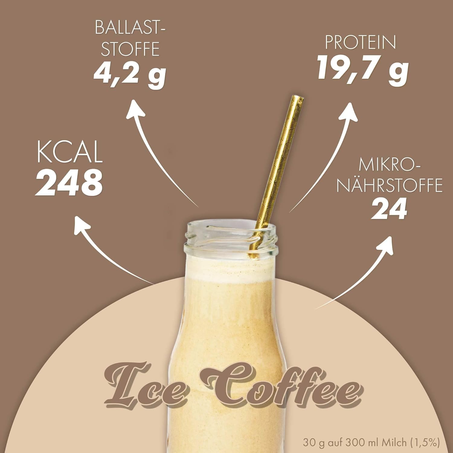 Thumbnail 3 de VitalBody+ DailyShake Ice Coffee (450 g) – kalorienarmer Mahlzeitenersatz mit 250 kcal pro Shake