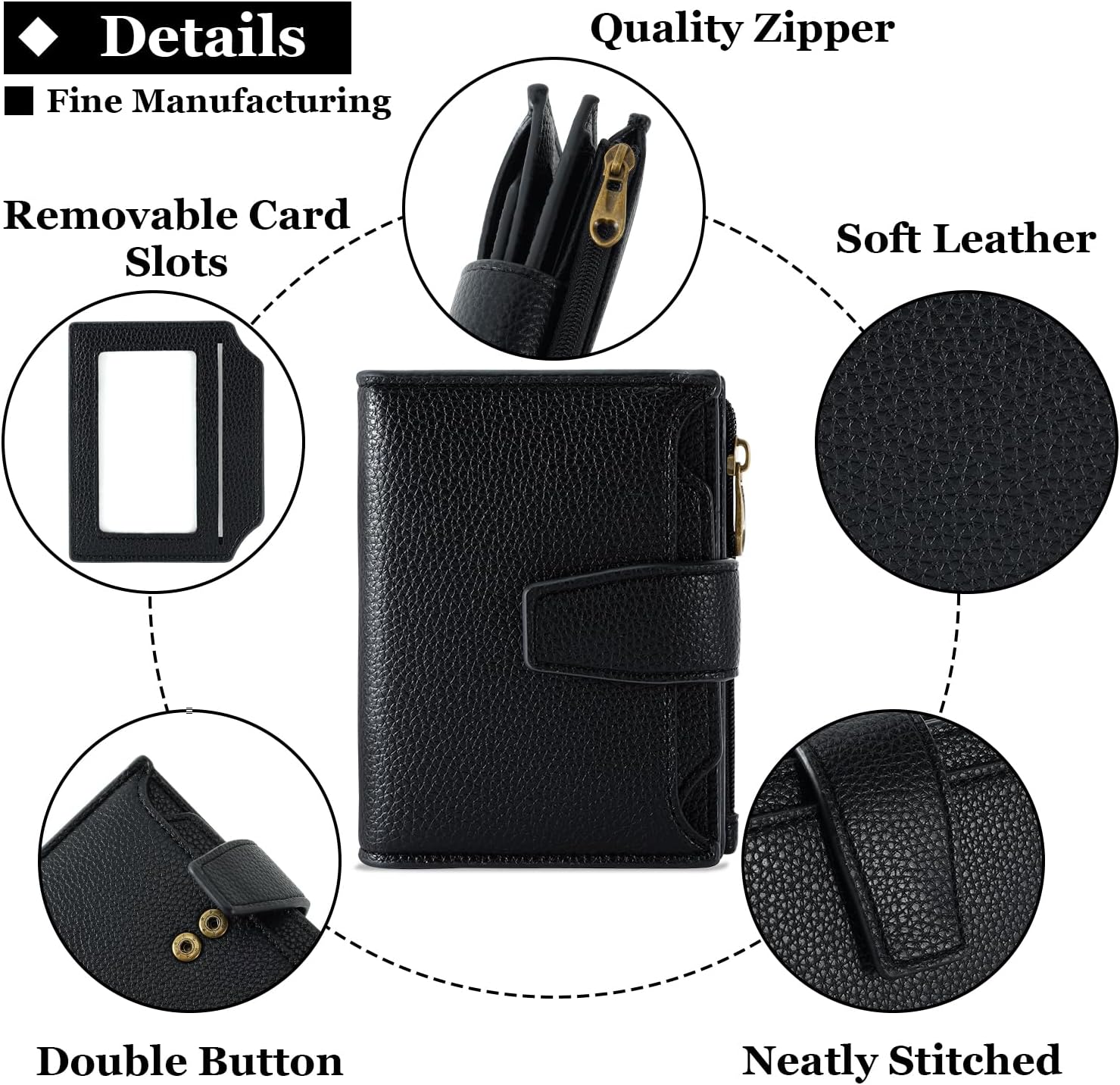Thumbnail 4 de Airkit Small Wallet for Women with RFID Blocking — Soft Leather, Bifold, Zipper Coin Pocket