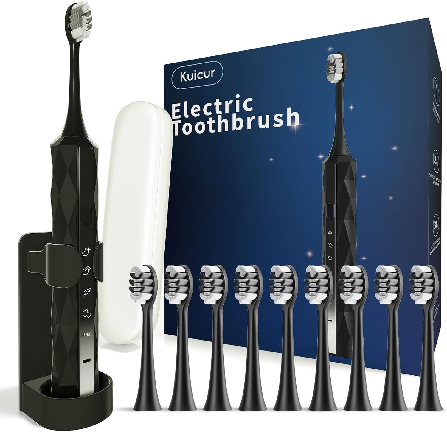 Thumbnail 6 de Kuicur Portable Electric Soft Toothbrush with Travel Case — 90-Day Battery, 10 Heads, 5 Modes
