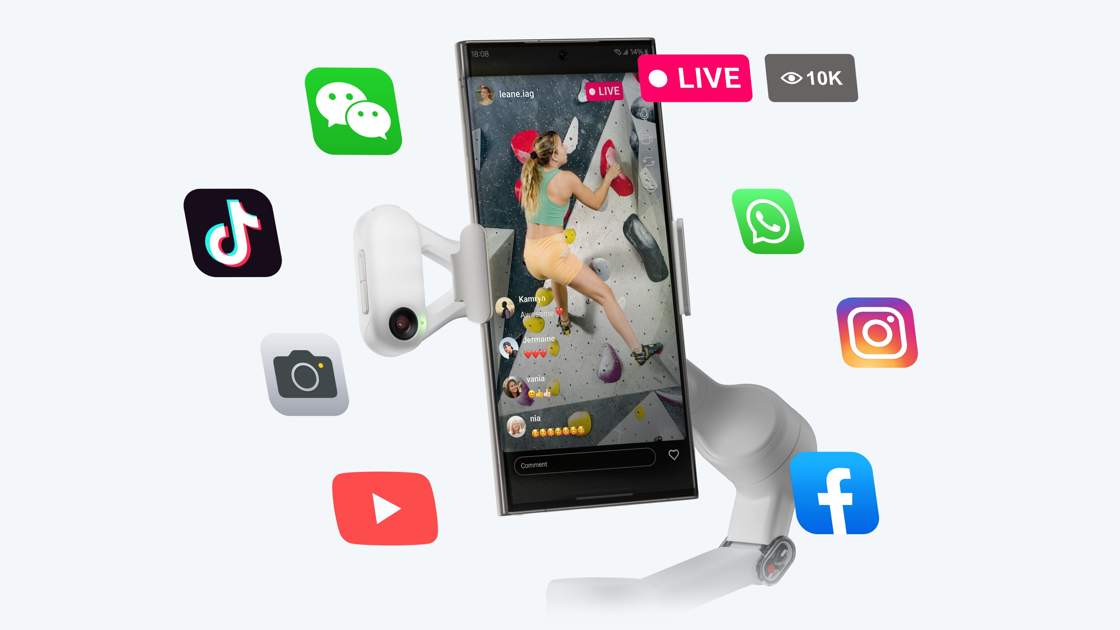 Thumbnail 4 de INSTA360 Flow 2 estabilizador con IA Tracker 📷