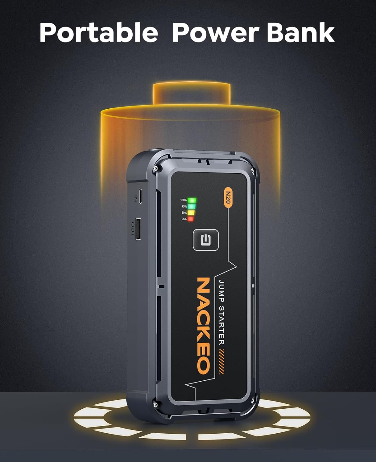 Thumbnail 2 de NACKEO 7000A 12V Jump Starter Power Pack – portable jump pack with LEDs, safety protections and storage case