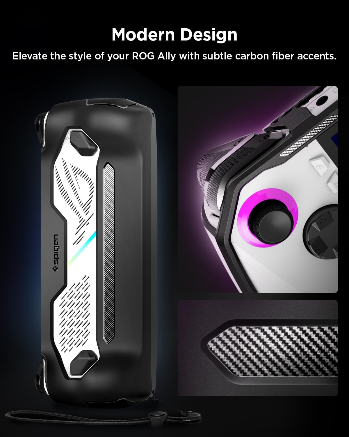 Thumbnail 3 de Spigen Rugged Armor TPU con cinturino da polso per ASUS ROG Ally (RC71L) – custodia protettiva anti-graffio