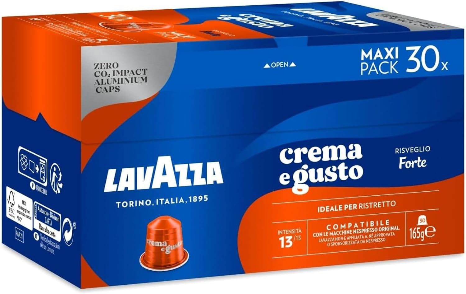 Detalle de Lavazza Crema e Gusto Classico — 30 cápsulas compatibles con Nespresso Original