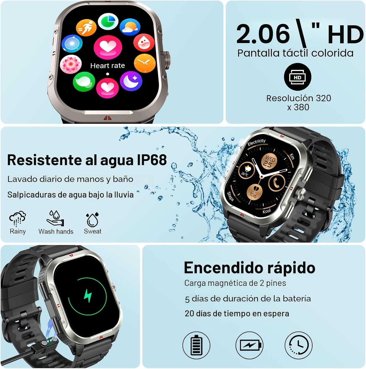 Thumbnail 3 de Jugeman Reloj Inteligente Hombre con GPS, 2.06'' Smartwatch y Fitness Tracker