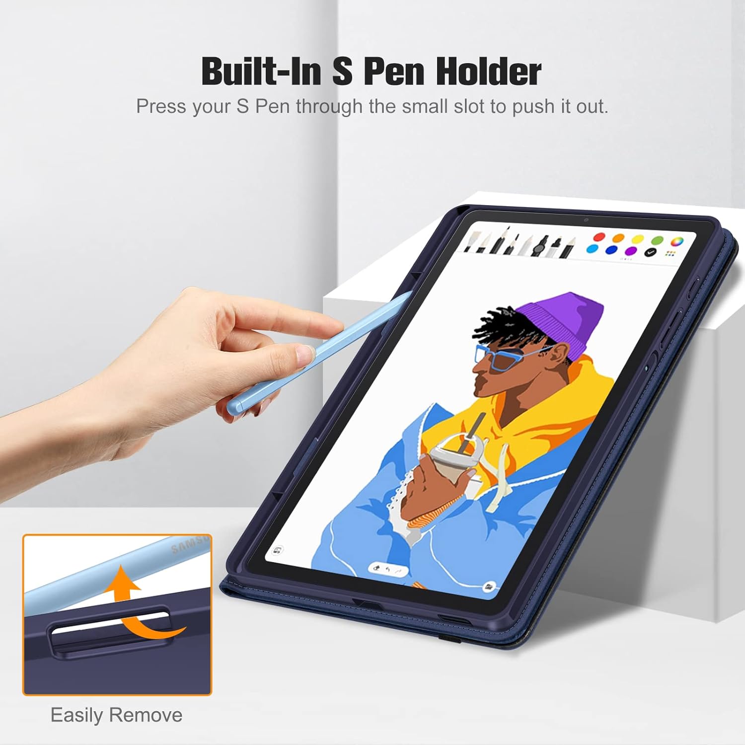 Thumbnail 2 de Fintie Hülle für Samsung Galaxy Tab S6 Lite 10.4 (SM-P620/625/610/613/615/619) – Dunkelblau