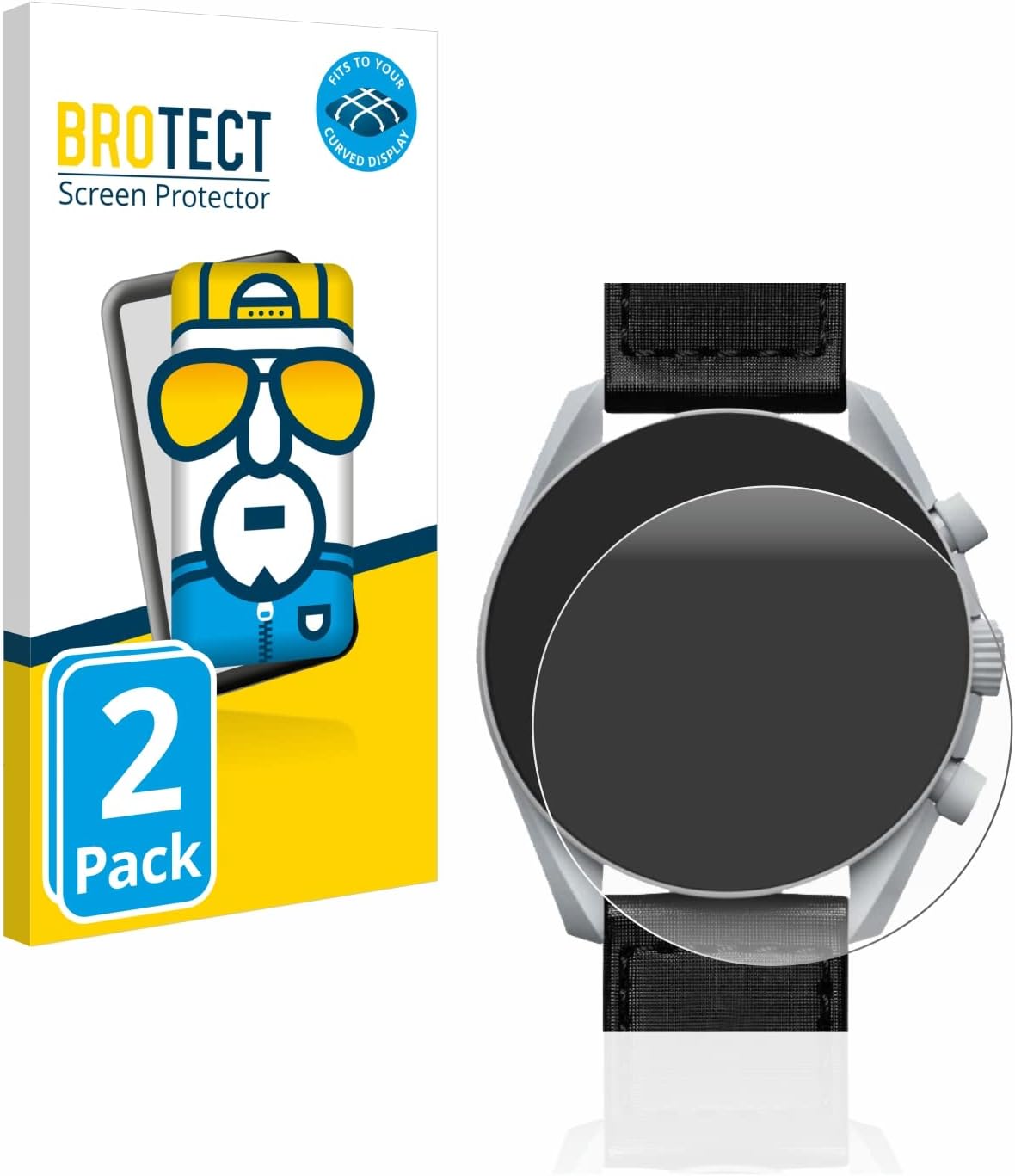 Detalle de BROTECT 3D Curved Screen Protector for Omega x Swatch Speedmaster Moonswatch (2 Pack) – Full Screen Coverage