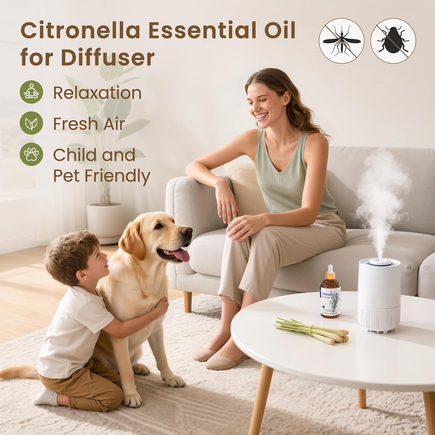 Thumbnail 1 de HIQILI Citronella Essential Oil (100% pure, undiluted) for Diffusers & DIY, 100ml