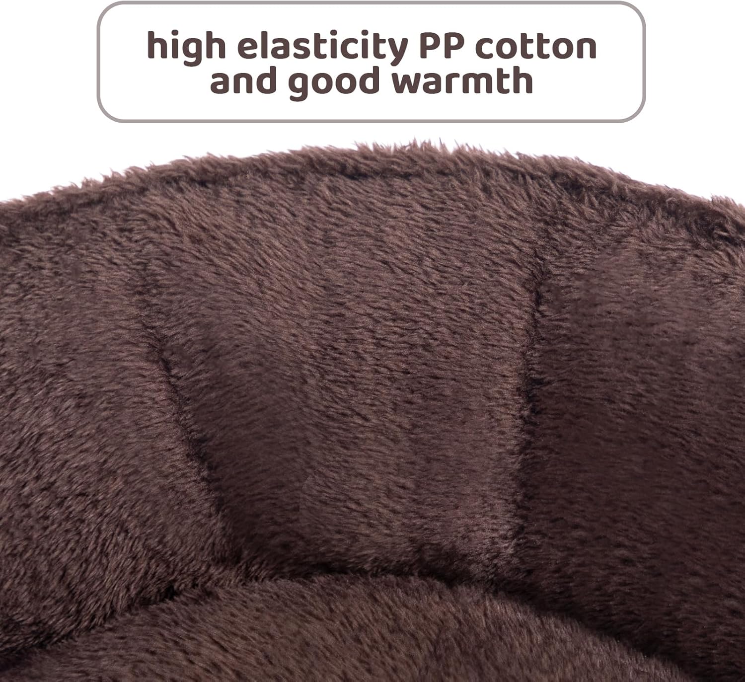 Detalle de Hollypet Round Cat Bed & Small Dog Bed – 55x50x15 cm, Coffee